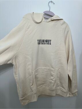 Taylor Swift Cream Pullover Hoodie - The Eras Tour Logo